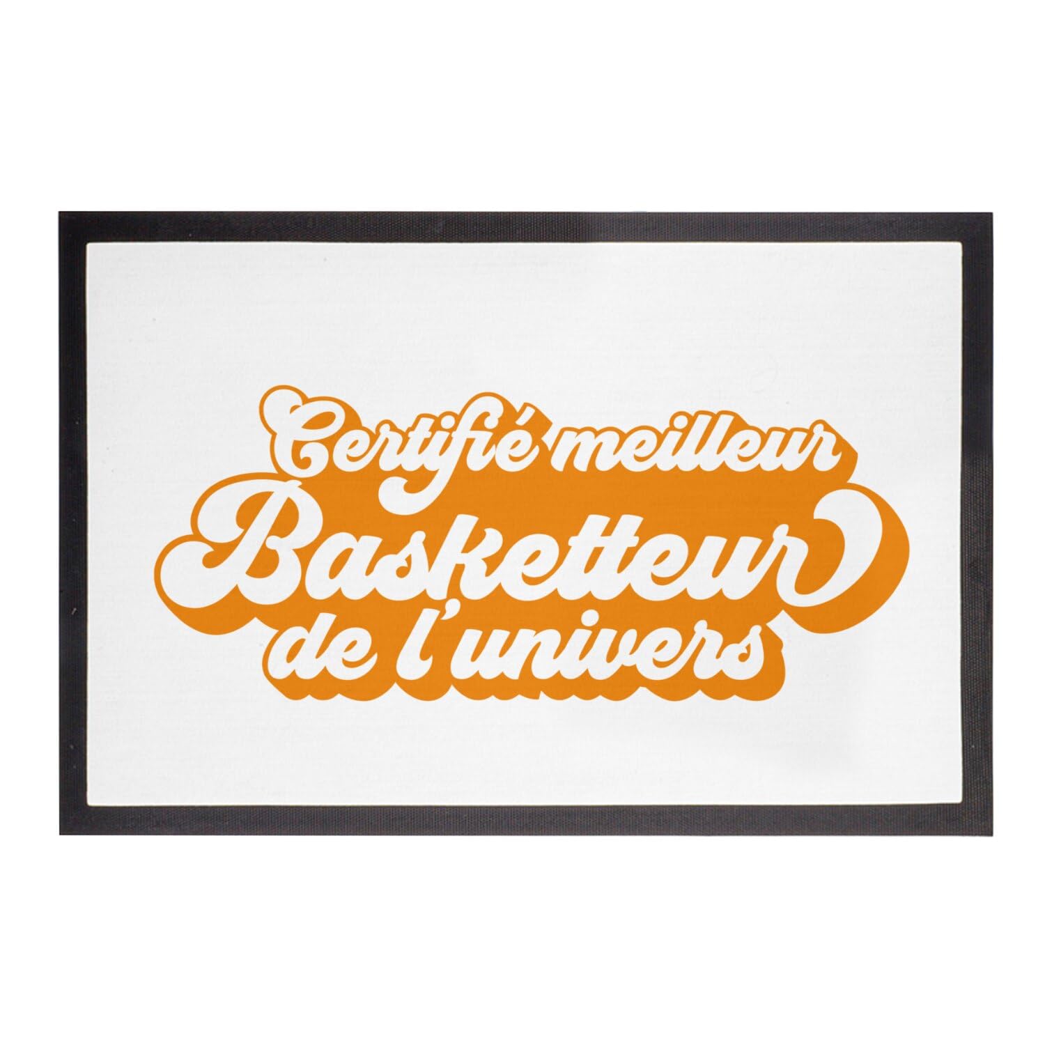 Paillasson basketball blanc 60x40cm tapis entrée sport