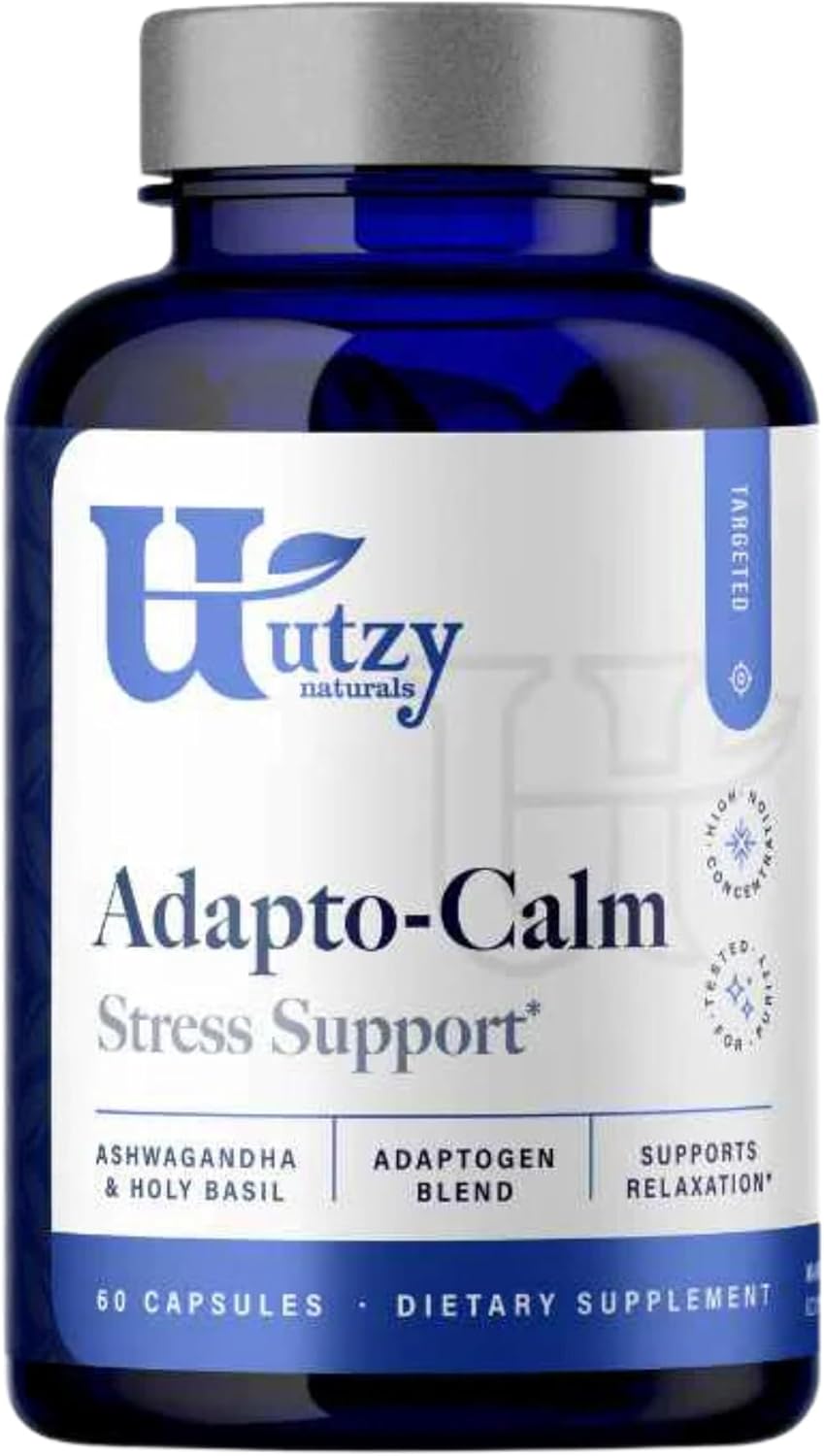 Adapto-Calm | Stress Support Formula | with Ashwagandha, Tulsi Holy Basil, and Passionflower | 60 Capsules