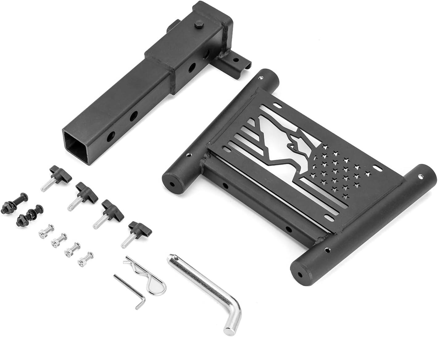 Dual Flag Pole Holder Hitch Mount for 2 Inch Receivers Compatible with Trucks RV SUV Pickup Trailer Camper