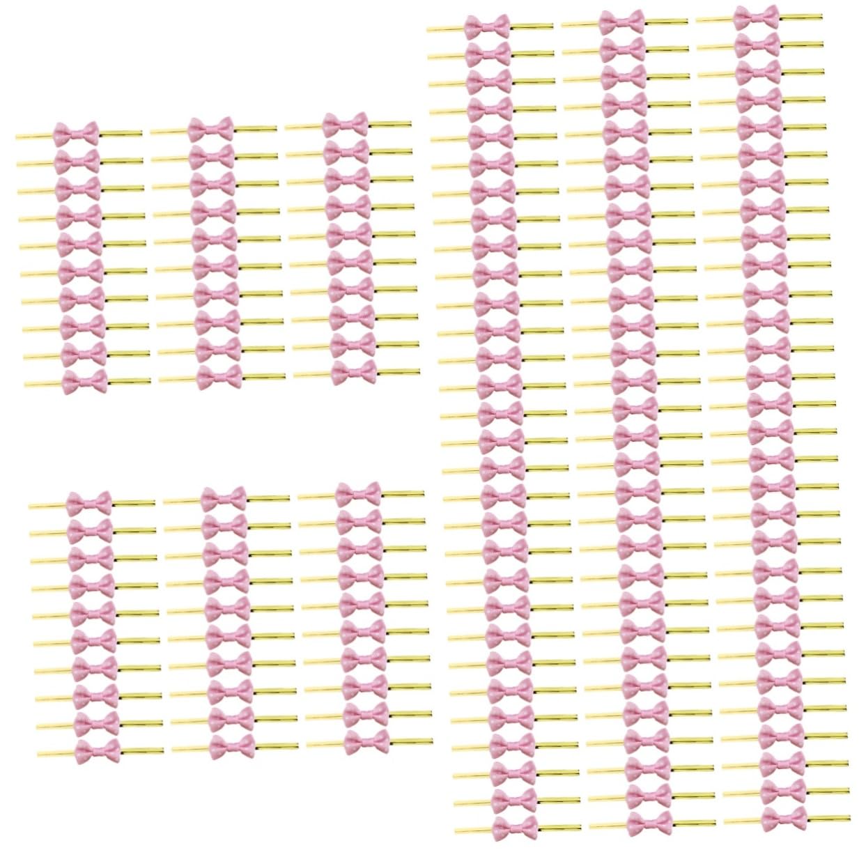 jojofuny 5 Set Legatura Rosa Busta Fiocchi Pre Legati Archi Caramella Borse Cravatte Tortuose Lacci di Chiusura per Borsa Fiocchi Avvolgenti Fil di Ferro 200 Pezzi * 5