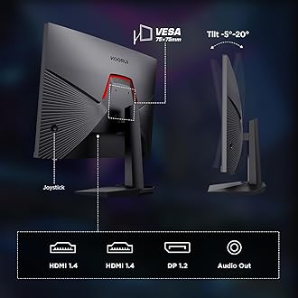KOORUI 24.5 inch Gaming Monitor, FHD 1080P 144Hz/180Hz Frameless Computer Monitors, VA 1ms, sRGB 99%, Adpitive Sync, VESA, Display Port 1.2 & 2 x HDMI 1.4
