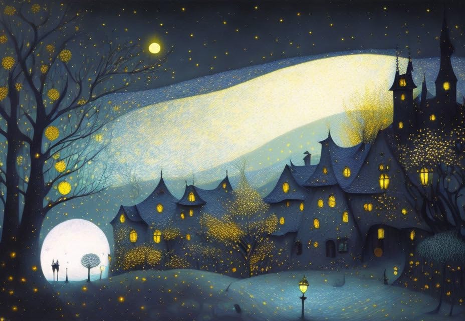 Toile murale La Nuit Meechi 50 x 70 cm affiche decoration murale sans cadre