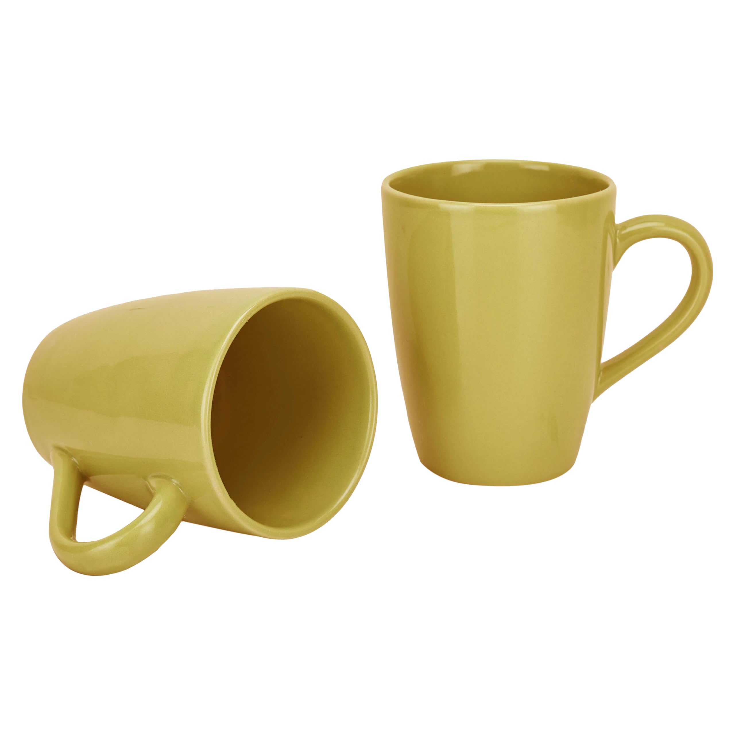 CRAF10 Exquisite Solid Coffee Mug- Vegas Gold Ceramic, Microwave Safe- 340ml Capacity, Dishwasher & Freezer Safe- Pack of 2