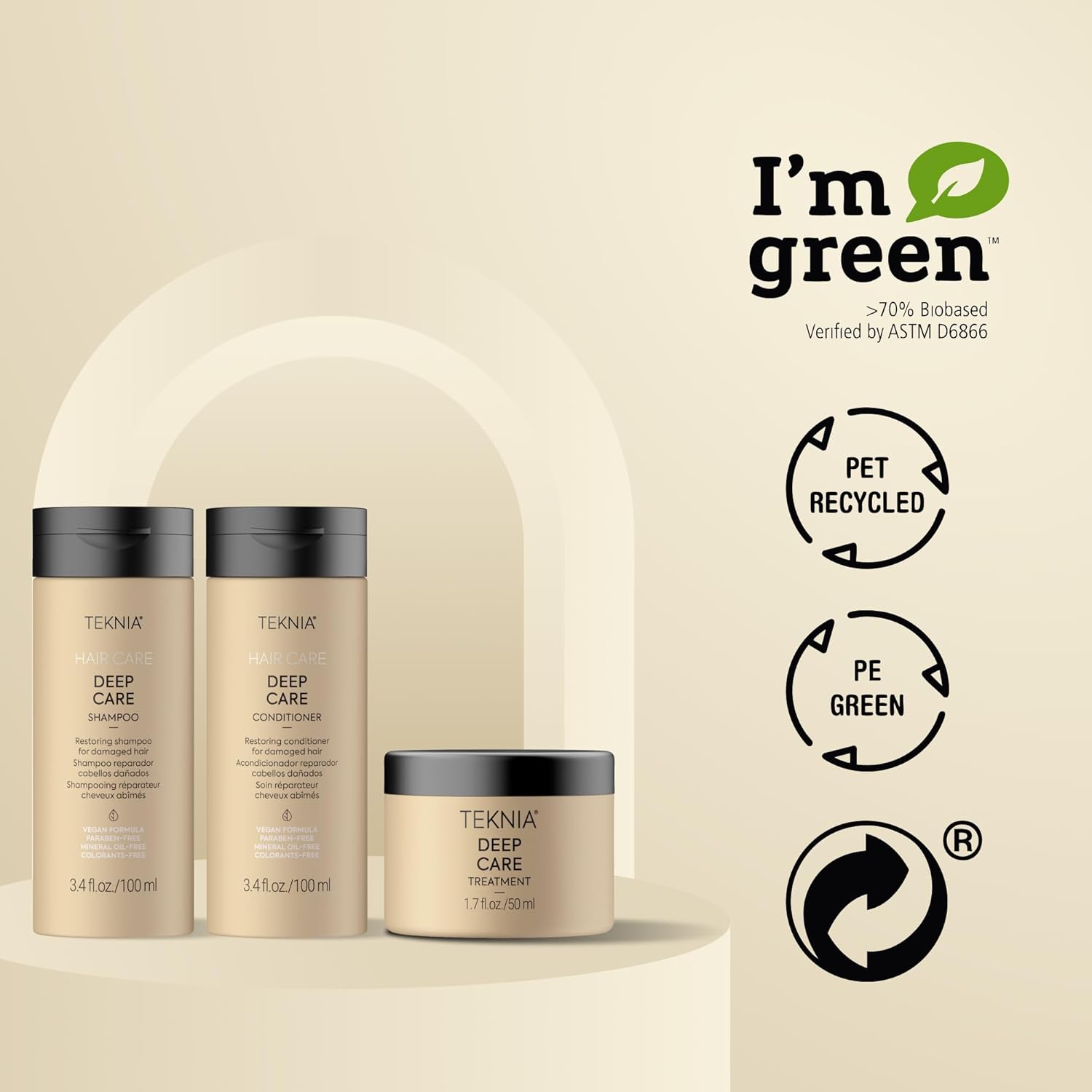 Lakmé Teknia Deep Care Travel Pack - 3.4 oz sizes of Deep Care Shampoo, Conditioner & Treatment