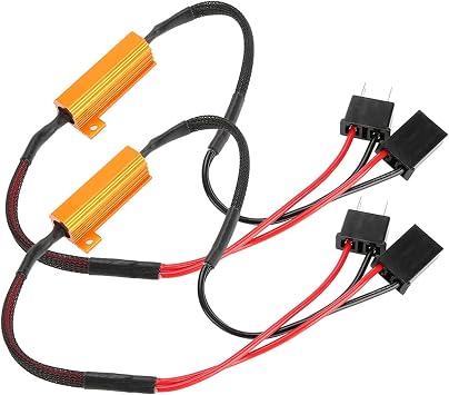 2Pcs LED Decoders, No Flash Error H7 Headlight Resistor with ABS Metal Material, for H7 LED Headlights Fog Lights Daytime Running Lights