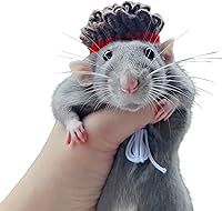 Vista 30 de Sombrero de hámster, mini animales pequeños con correa ajustable, encantadores sombreros pequeños de punto a mano para lagarto, conejillo de indias