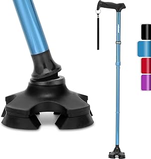 Rehand Gehstock für Männer und Frauen – faltbar, verstellbar, leicht, selbststehender, drehbarer Gehstock, weicher Griff, mit Reisetasche, Gehstöcke für Senioren und Erwachsene