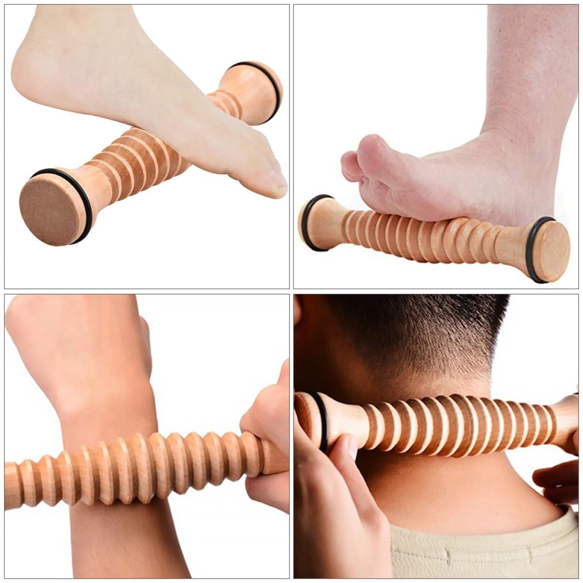 Herramienta de Masaje Manual para Pies 2 Unidades Rodillos de Madera Callos y Cuidado Plantar