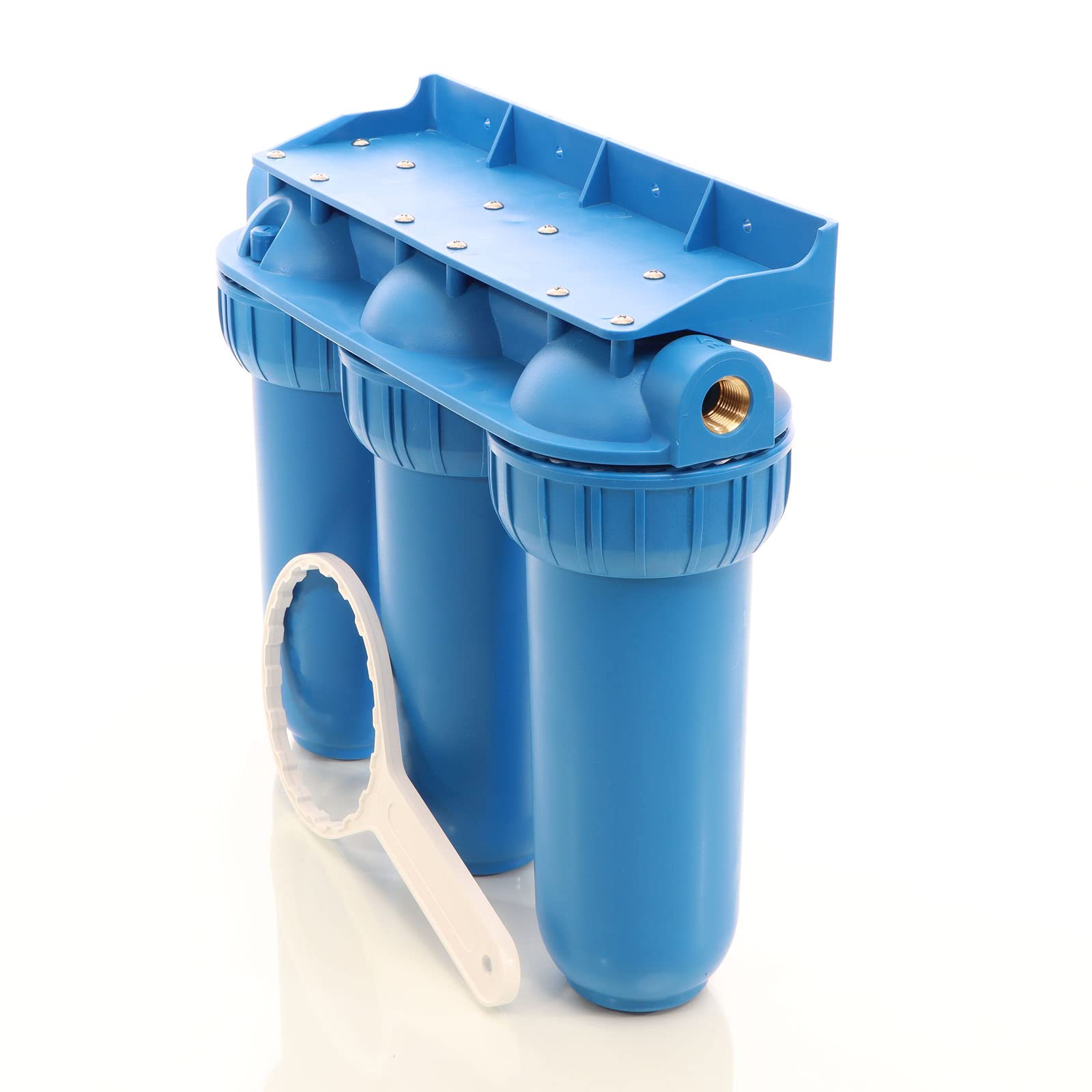 Naturewater NW-BR10B5 Filtre à eau potable à 3 étapes – 400 x 145 x 350 mm – 26,16 mm (3/4") – 360 l/h – avec Filtre à sédiments et bloc de charbon actif – Purification Filtration