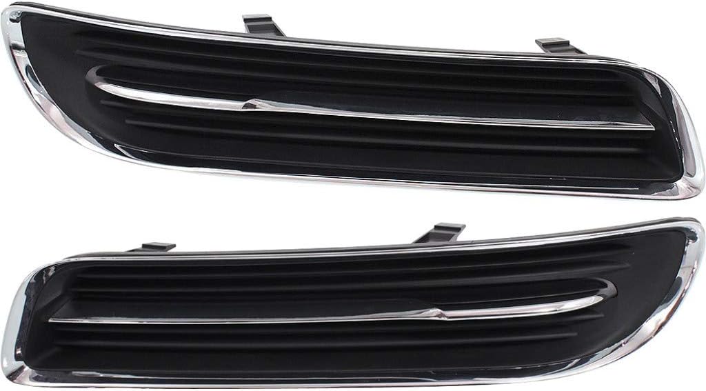 KarParts360 For Chrysler 300 Fog Light Cover 2011 12 13 2014 Passenger Side Outer | Black/w Chrome Trim | Black & Chrome | CH1039127 | 68127944AB
