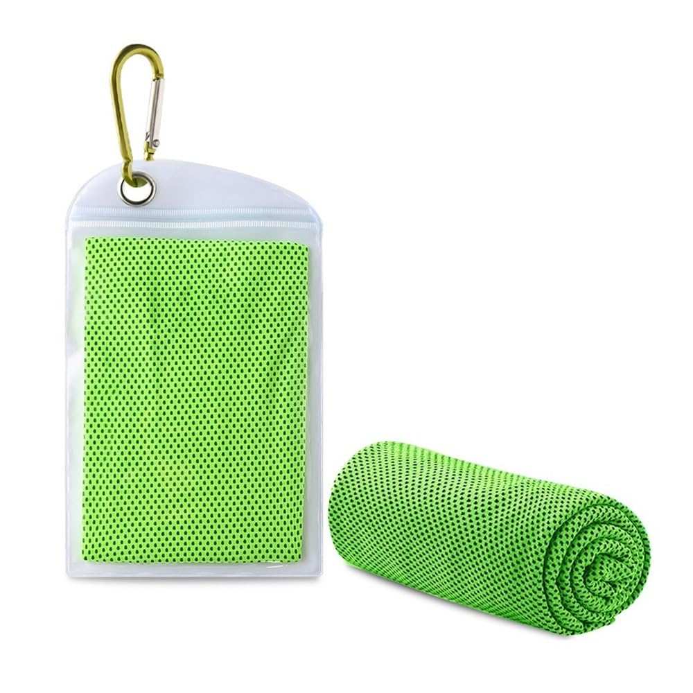 Clarture 2pcs Quick-Dry Microfiber Cooling Towel for Outdoor Sports - Sweat Absorption & Body Cooling Towels(Neon Green)