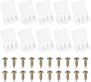 PATIKIL 1.7"x0.9"x0.9" Plastic Corner Braces, 20 Pcs L-Shape Shelf Support Corner Brace Nylon Right Angle Brackets with Cover for Drawer Shelves Cabinet Repair Fixing, White