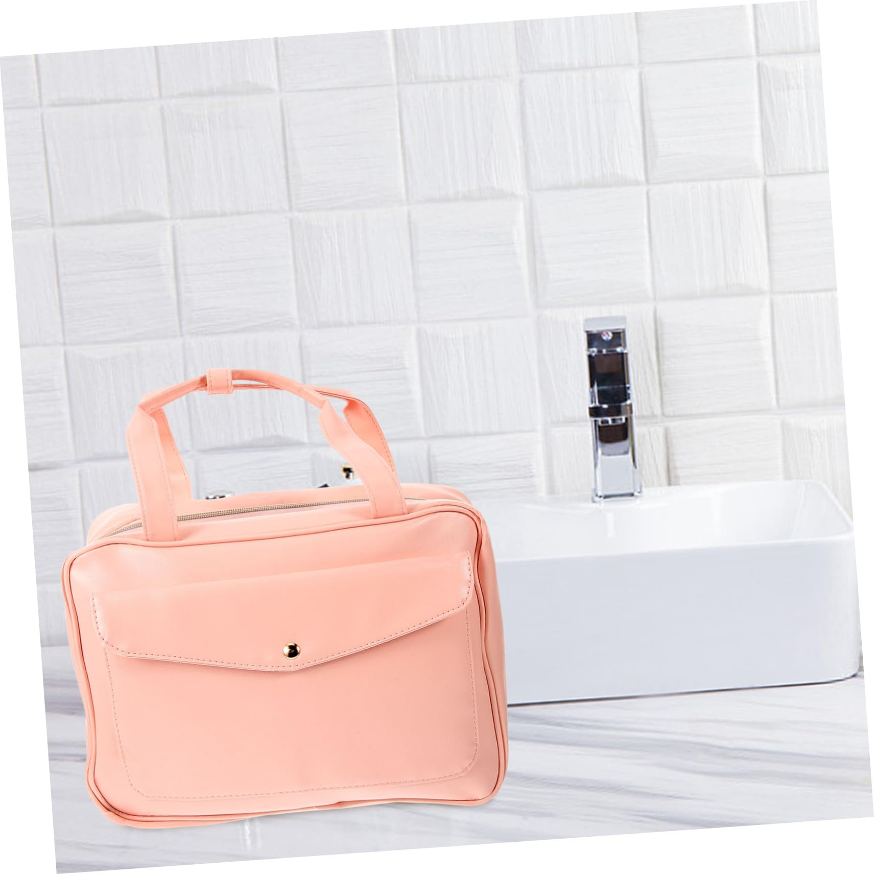 Trousse de Toilette de Voyage Suspendue en Cuir PU, Grosse Capacité, Compartiments Multiples et Rangements, pour Voyage et Usage Extérieur