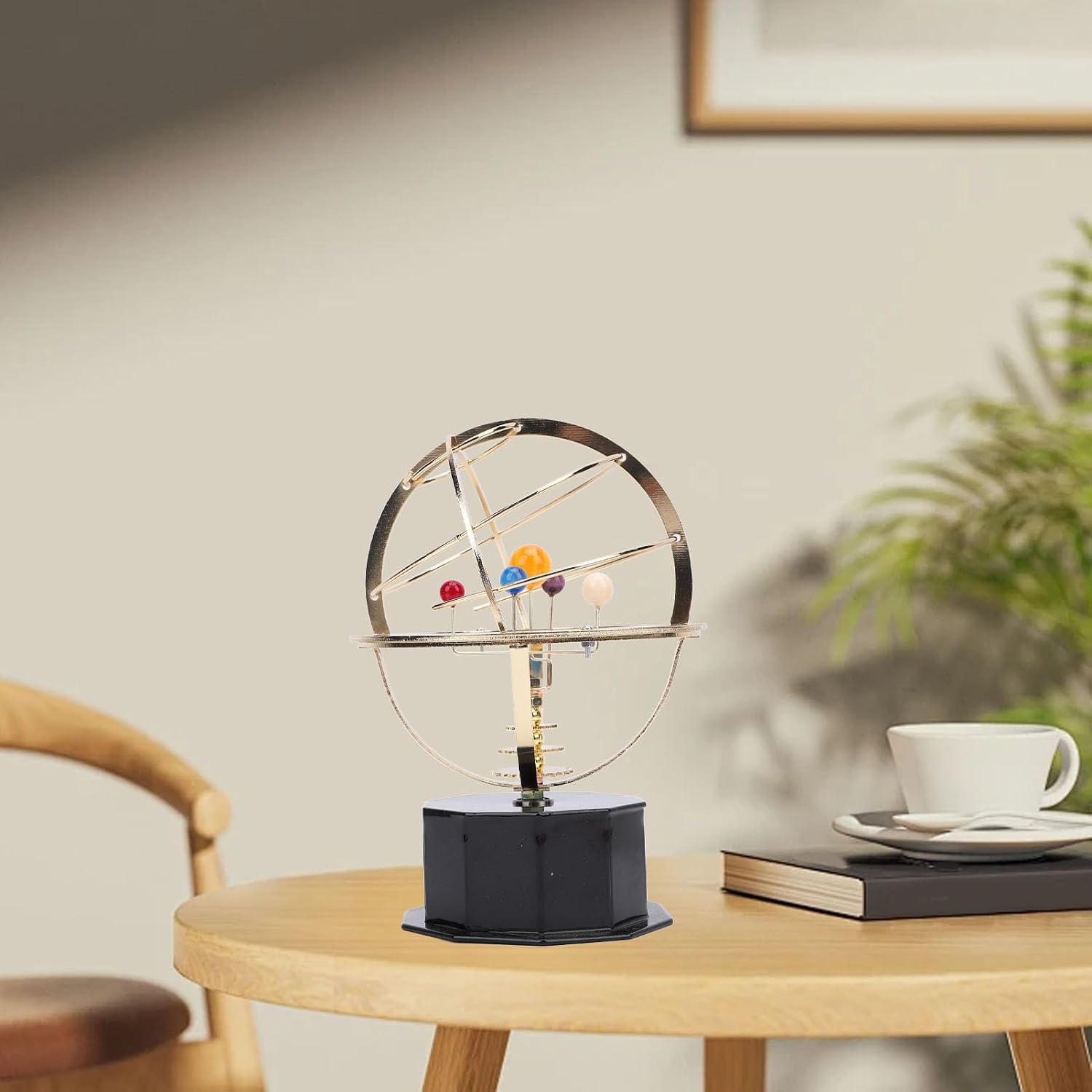 Yosoo Health Gear Solar System Model Decoration, Iron Plastic Grand Orrery Model Educational Toy for Home Office Ornament Gold, Art Tabletop Arrangement