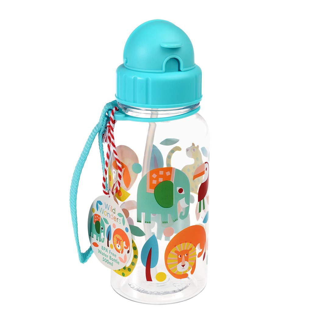 Rex London Wild Wonders Bpa Free Plastic Kids Water Bottle 500Ml