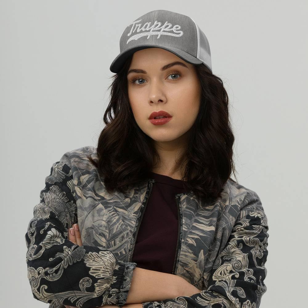 Trappe Hat Trappe Trucker Hat Baseball Script Embroidered Cap Vintage Sports Mesh Swoosh Gift Souvenir Headwear MD PA
