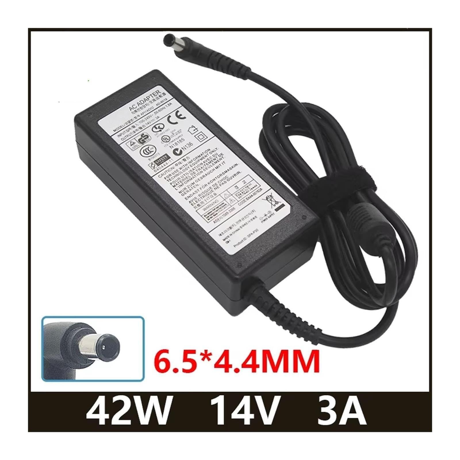 Caricatore Adattatore CA For Giro 14 V 3 A 42 W 6,5 * 4,4 Mm, Compatibile For Samsung, Monitor LCD BX2235 S22A100N S19A100N S22A200B S22A300B S23A300B(With BR plug)