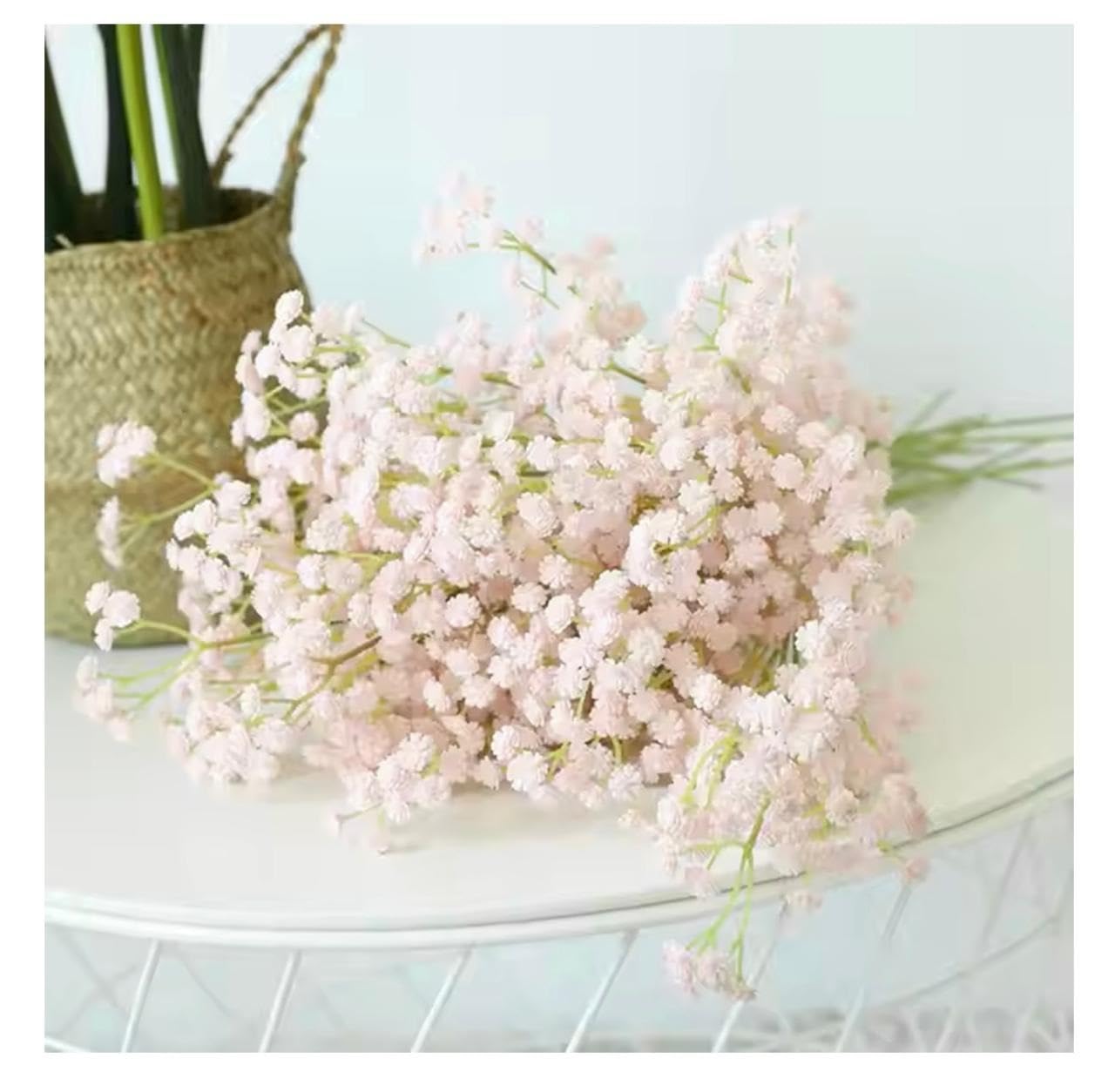 SPHINX Artificial Baby's Breath Flower Sticks Artificial Gypsophila Bouquets Gifting, Home, Bedroom, Garden, Balcony, Living Room for Decoration -5 Pieces (Cozy Peach)