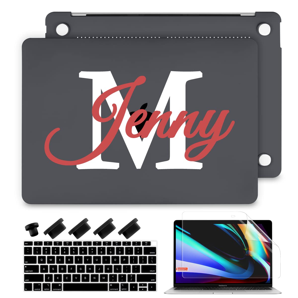 Batianda Customized Personalized Name Case for M1 MacBook Air 13 Inch Model A2337 A2179 A1932 2021 2020 2019 Release,Protective Hard Shell with