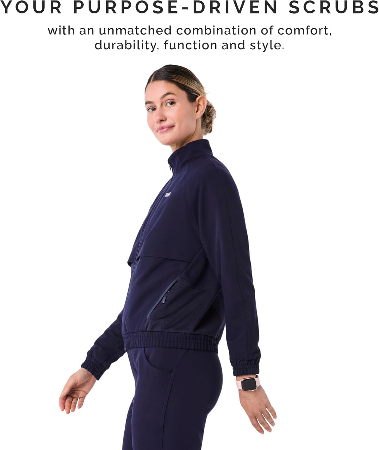 FIGS Sydney Scrub Jacket for Women - Navy, XL