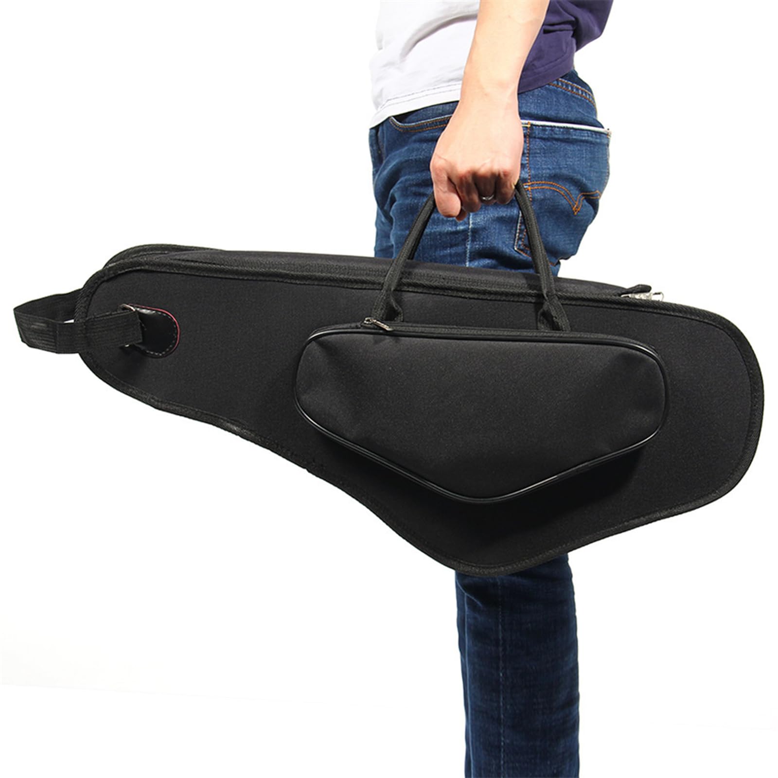 Borsa da trasporto per sassofono con scomparti imbottiti e sistemi di trasporto regolabili, custodia per il trasporto in nylon impermeabile