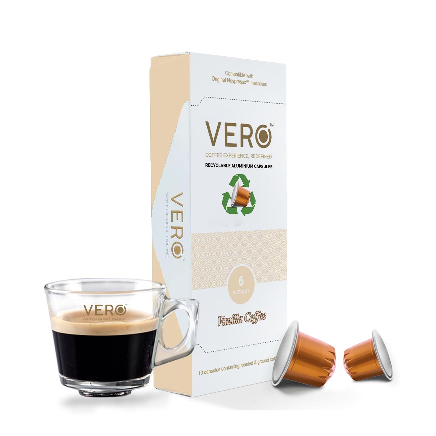 VERO "Vanilla Coffee Capsules", Intensity 6 of 12, Original Nespresso Compatible Coffee Pods, Medium Roast, Pack of 10 Pods, Made in U. K. (B07M9SF1GM) Amazon Price History, Amazon Price Tracker