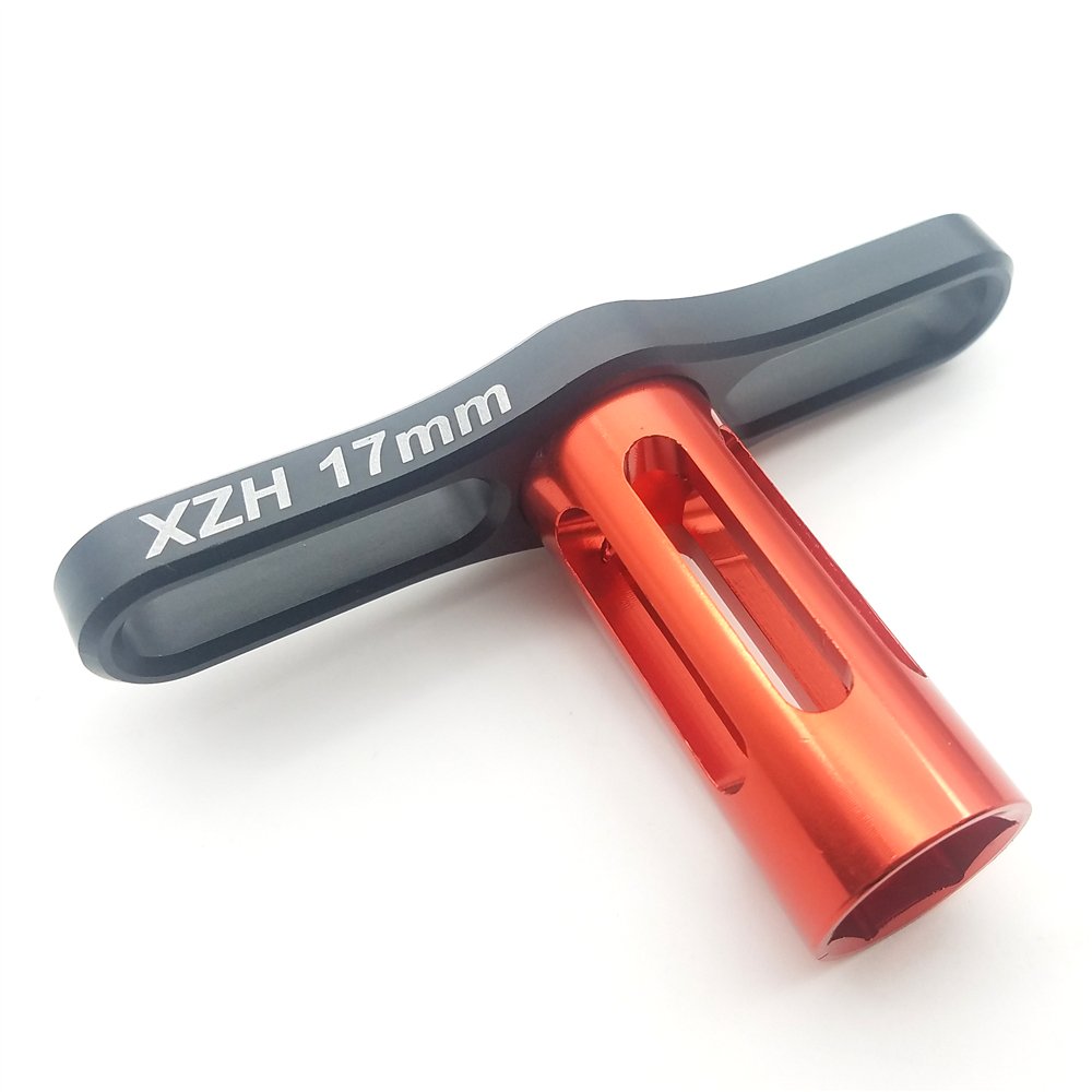 17mm HEX Nuts Installation Tools Sleeve RC Car Aluminium alloy For HSP HPI KYOSHO RC 1/8 Buggy Car Tires Tyre Wheel Rim（Red Black）