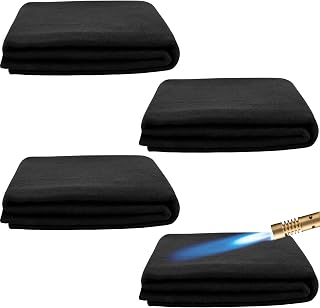 4 Pieces Carbon Felt Heat Resistant up to 1800°F Welding Blanket 36" x 36" Cuttable Flame Retardant Fabric Fireproof Blanket Carbon Fiber Fireproof Mat Fire Resistant Pad for Welders Camp Barrier