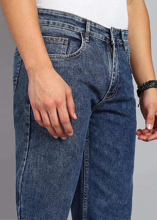 Image of Men's Baggy Fit Jeans, Loose Fit High Rise Denim Pants, Casual Streetwear Style for Everyday Comfort