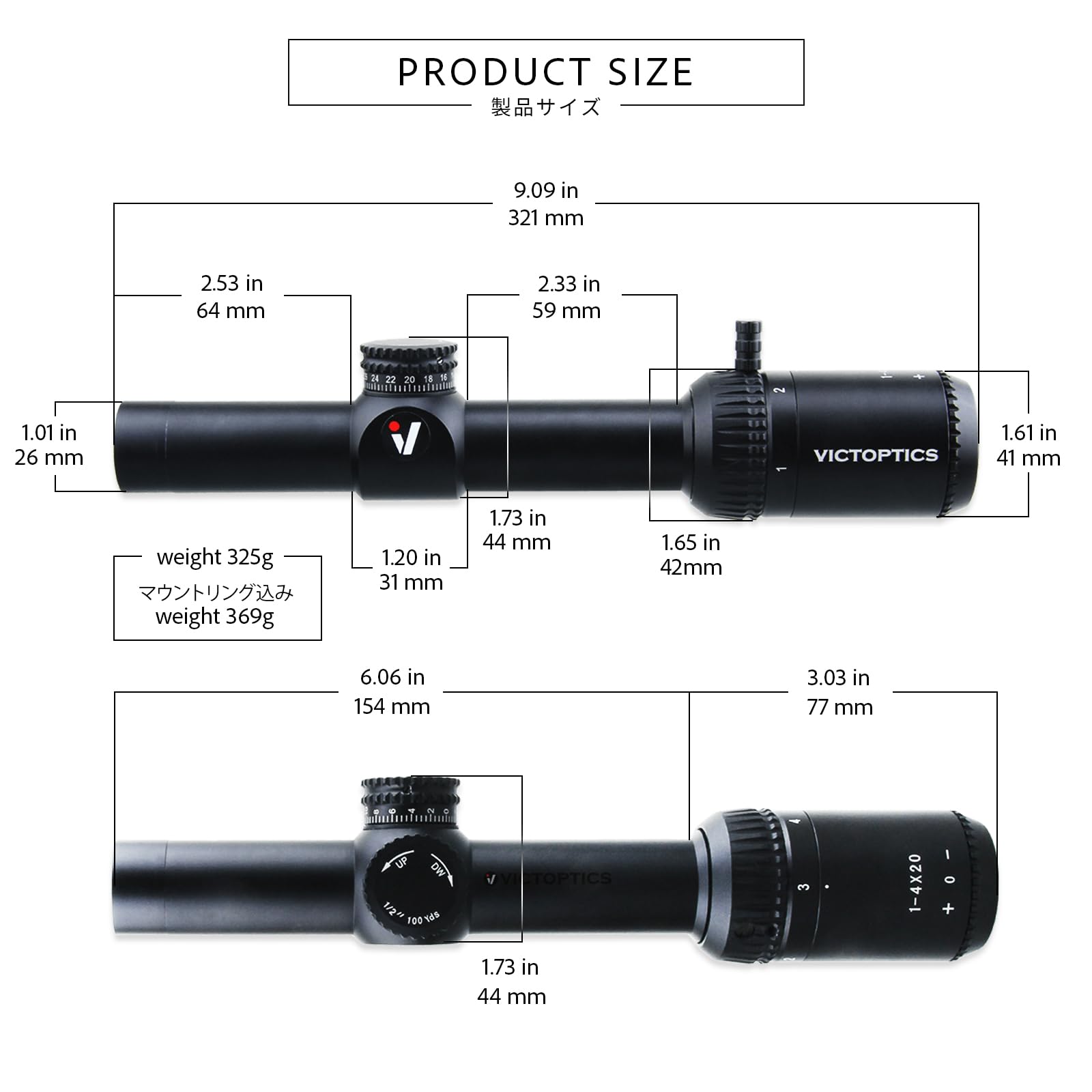 Victoptics ZOD 1-4×20 IR ショート ライフルスコープ Amazon.co.jp: Victoptics ZOD 1-4x20IR ライフルスコープ