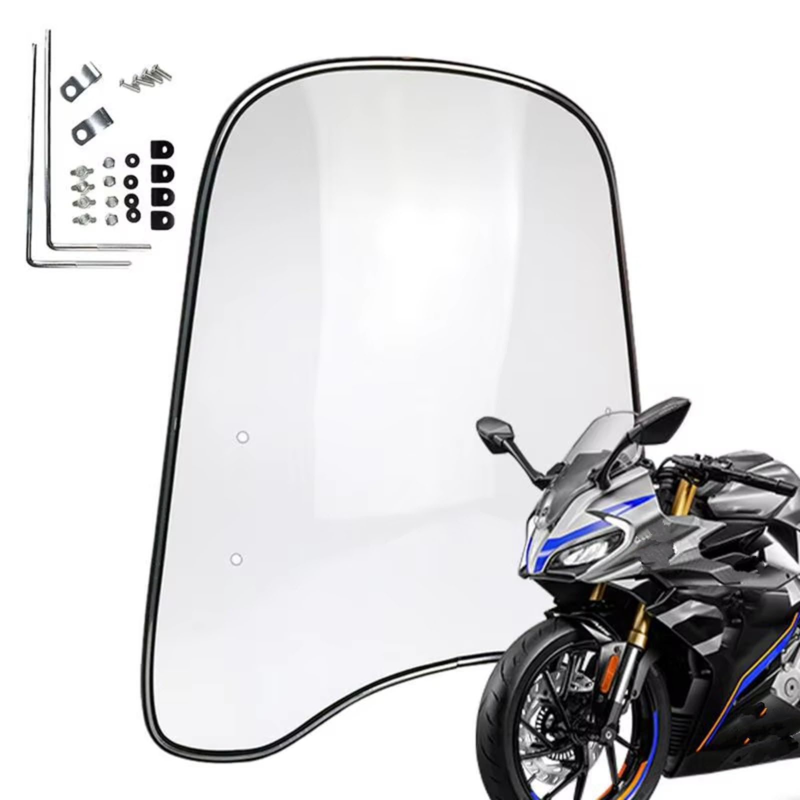 Extension Pare-brise Extension Universelle Pare-brise Moto Spoiler Scooter Déflecteur Vent À Bordure Élargie Pour Le Remplacement Pièces Moteur