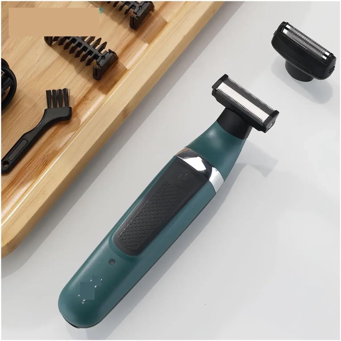 Double Blade Multi-Function Waterproof Shaver, Rechargeable Beard Trimmer, Male Hair Set 393(Black)