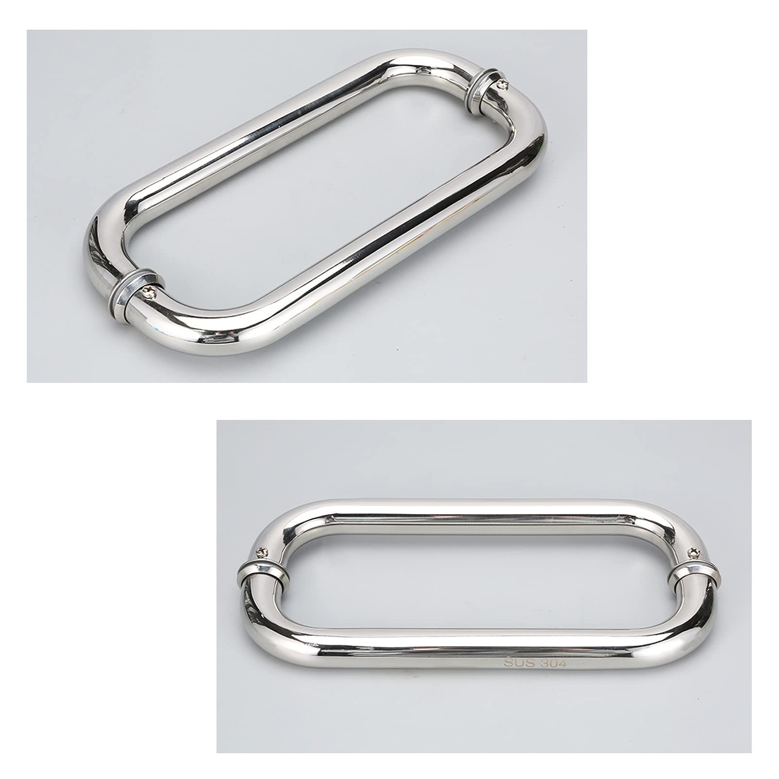 Push & Pull Glass Door Handle, Heavy Duty Stainless Steel Bathroom Shower Door Handles For Replace Old or damaged door handles (475