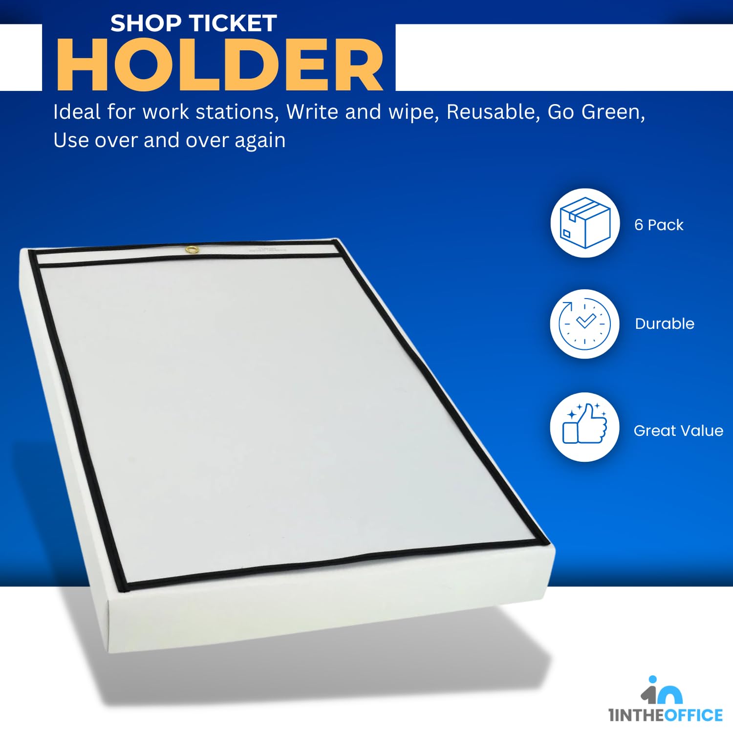 Job Ticket Holders 9x12, Heavy Duty, Clear Black Sleeves