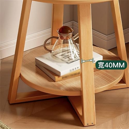 Miniatura 4 de SMLJLQ - Pequeño sofá redondo pequeño mesa auxiliar pequeña de madera para dormitorio mini mesita de noche balcón mesa de centro pequeña