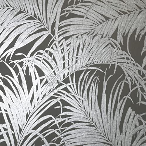Arthouse Palm Gunmetal Grey Wallpaper 903305