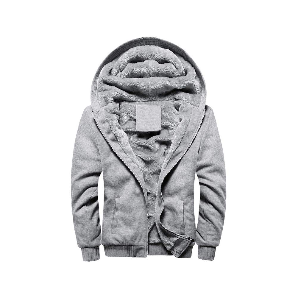 Męska bluza z kapturem rozpinana i pełnym zamkiem błyskawicznym, kurtka polarowa z kapturem z długim rękawem sportowa kurtka zimowa, jednolity kolor sweter slim fit sweter, B, 5XL