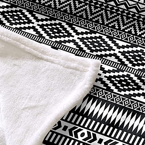 Plaid polaire 180x220cm en flannel de qualité supérieure noir blanc