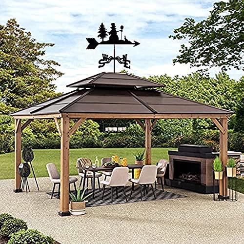 Girouette de direction du vent en acier inoxydable pour météo de jardin