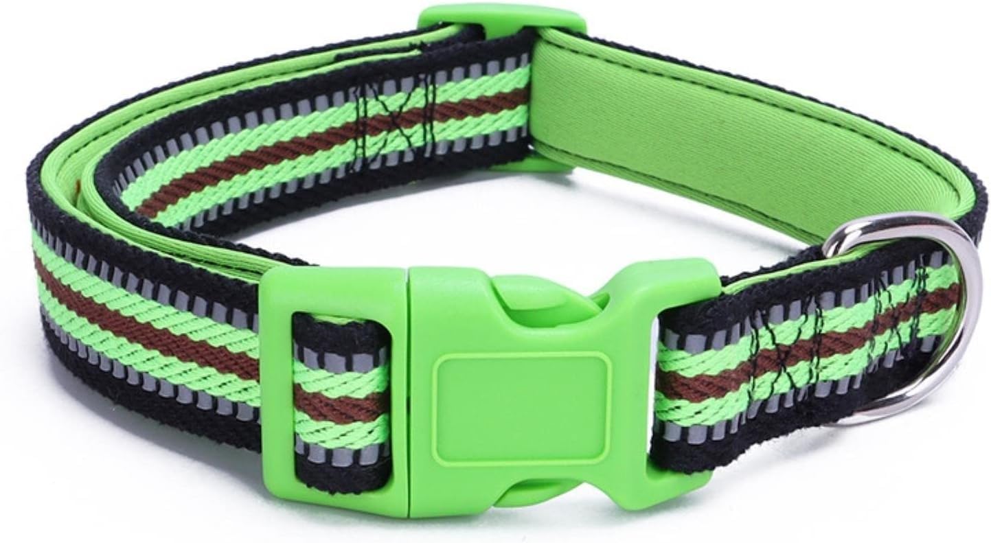 Collier tactique pour chien vert taille M avec boucle de sécurité