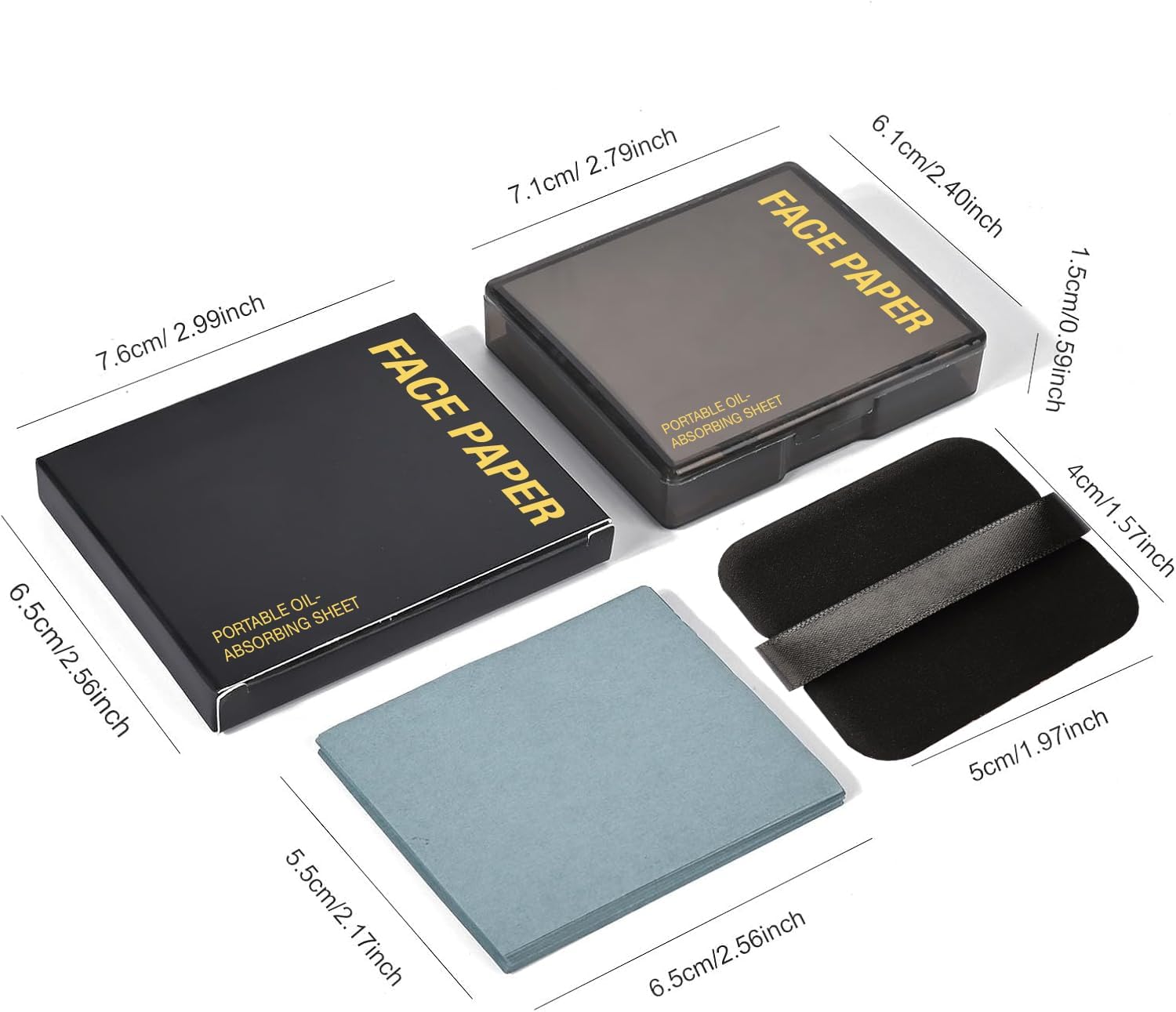 LERFOT Premium Natural Oil Blotting Sheets for Face - 1x100 Sheets Thick Blotting Paper for Oily Skin - Dispensable Portable Pack - Reduce Skin Acne - Makeup Friendly (Compact Box Charcoal) 3