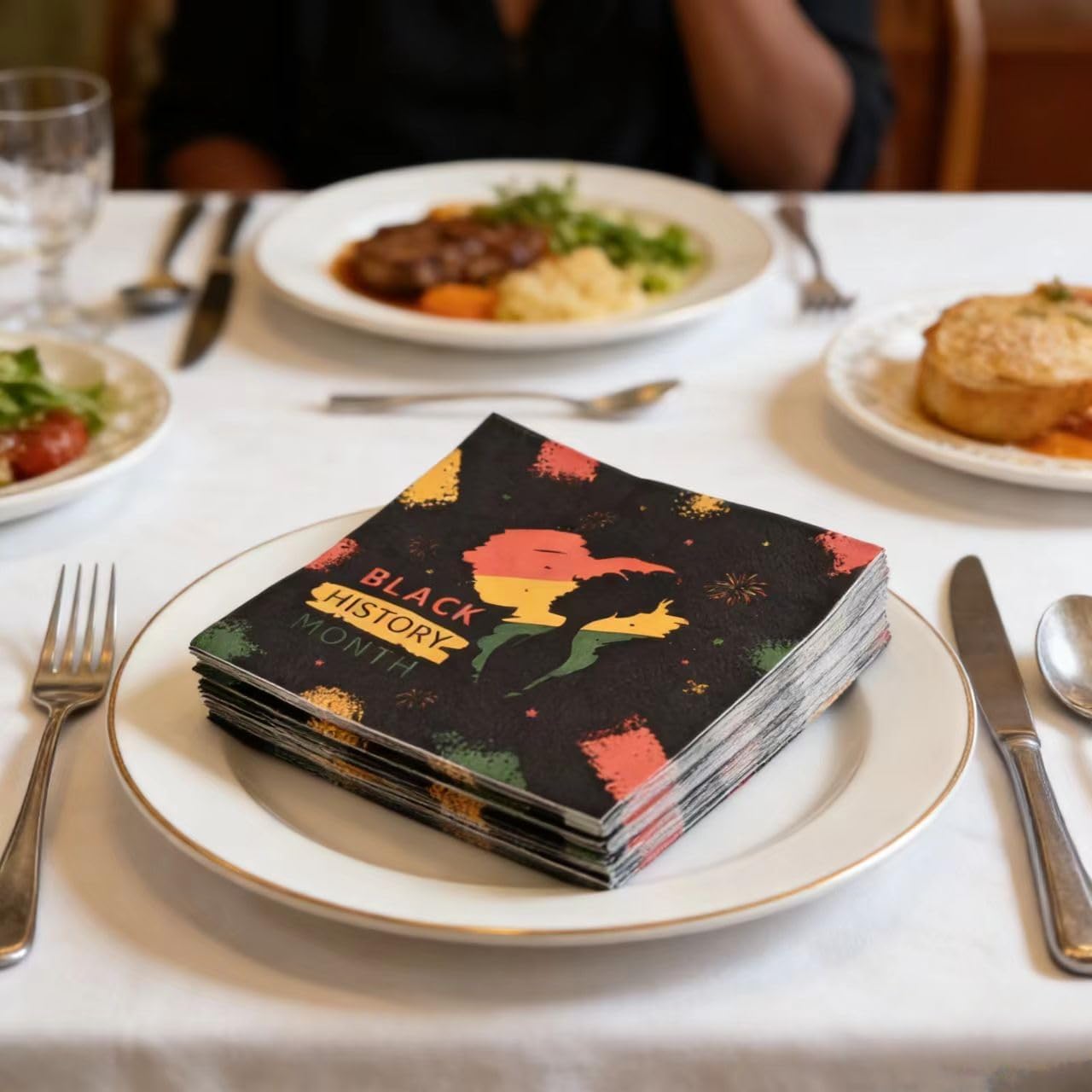 KYMY Black History Month Napkins, 96 Pcs African American February Holiday Disposable Paper Napkins, Black Pride Juneteenth BHM Party Favors for Heritage Home Dinner Table Decorations image 3