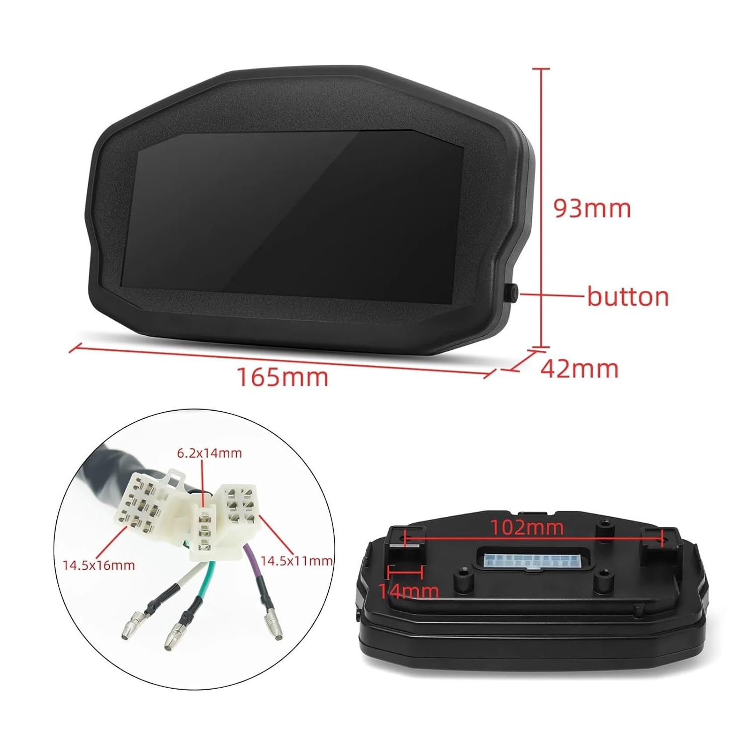 Motorcycle Speedometer Tachometer Universal Speedometer Motorcycle Digital 14000 RPM Meter ODO Trip 6 Gear Water Temp Fuel Gauge