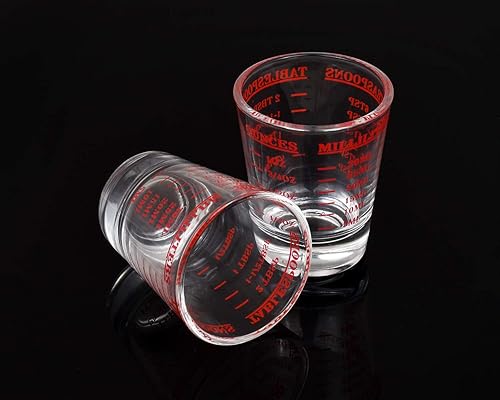 Miniatura 9 de DS. DISTINCTIVE STYLE Vasos de chupito, 2 piezas, vidrio pesado líquido de 1.0 fl oz, vidrio medidor, escala para líquido