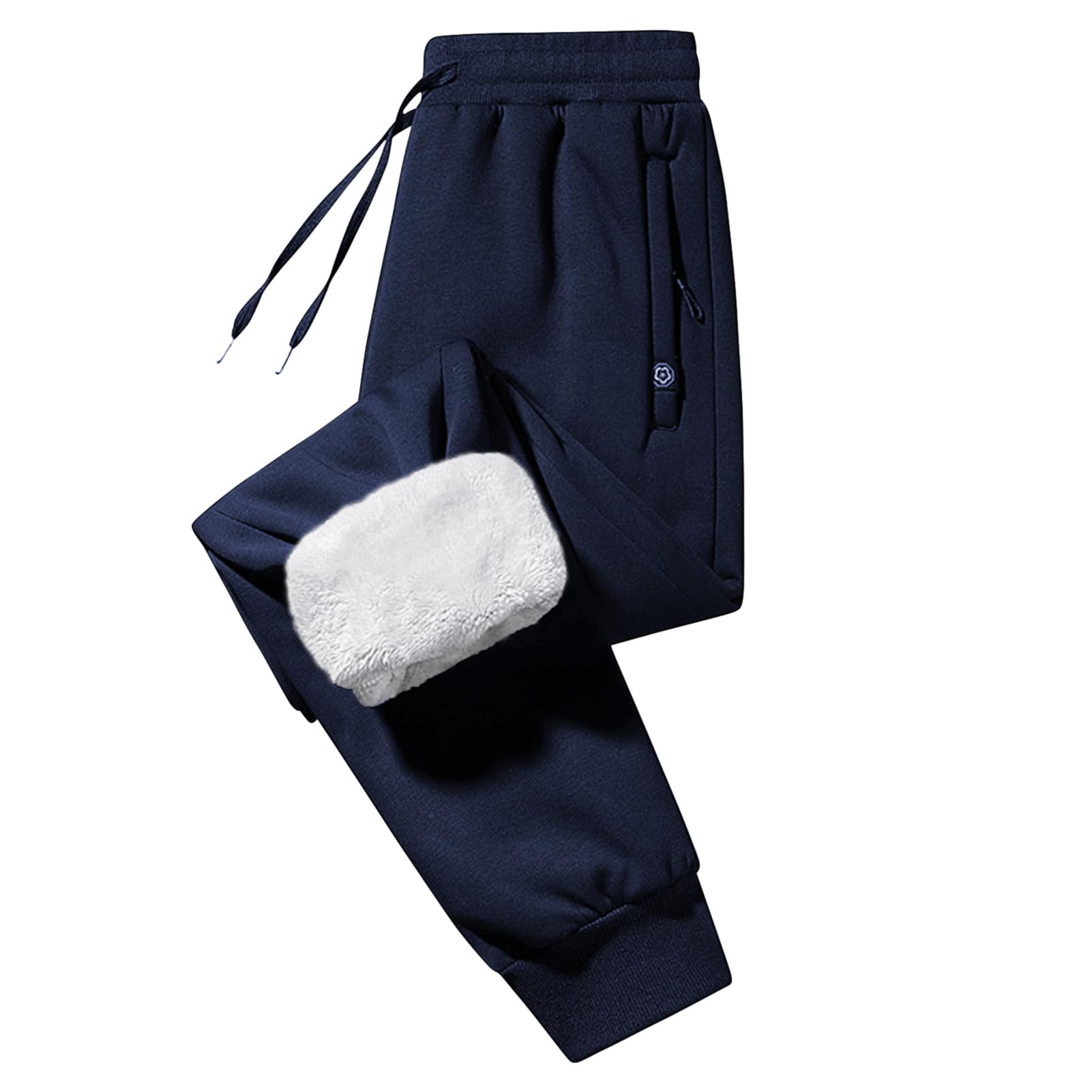 Imuedaen Jogginghose Herren Winter Fleece Gefüttert Warme Trainingshose Fleece Plüsch Gefüttert Jogger Hose Sweatpants Winterhose Traininghose mit Tasche
