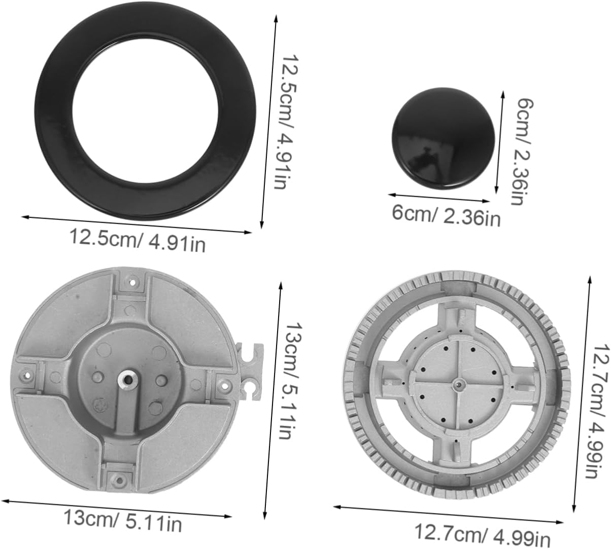 Uonlytech Gas Stove Burner Head Replacement 5.11In Metal Gas Burner Cap Cover Stove Top Protector for Efficient Heat Distribution and Broad Compatibility