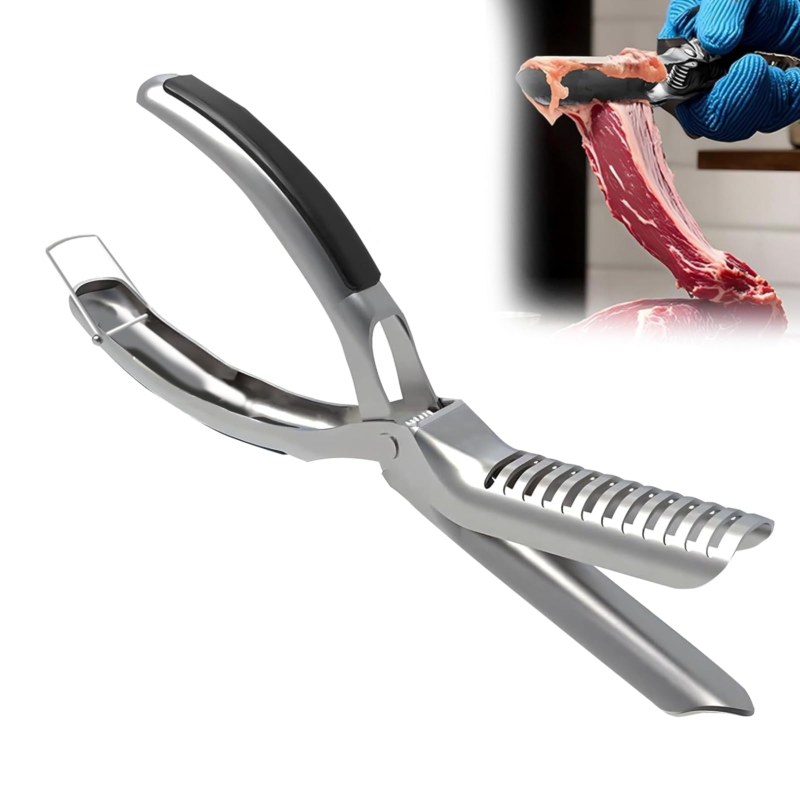 Professional Stainless Steel Rib Membrane Remover Rib Diaphragm Removal Tool BBQ Tools for Kitchen BBQ Camping