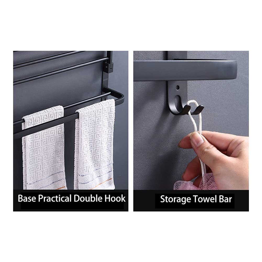 ISCBAFYX Toalleros, toallero de baño, toallero montado en la Pared, Gancho perforador, toallero Plegable para Pared, Accesorios de baño, Percha para Ropa, Estante de Ducha de almacenamiento/40 cm/a