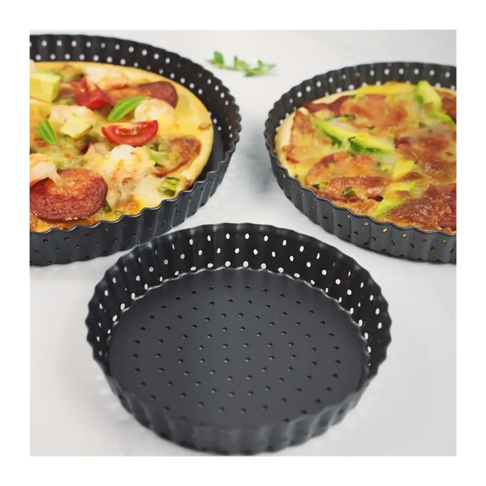 Molde para pizza, bandeja perforada antiadherente, 5/8/9 pulgadas