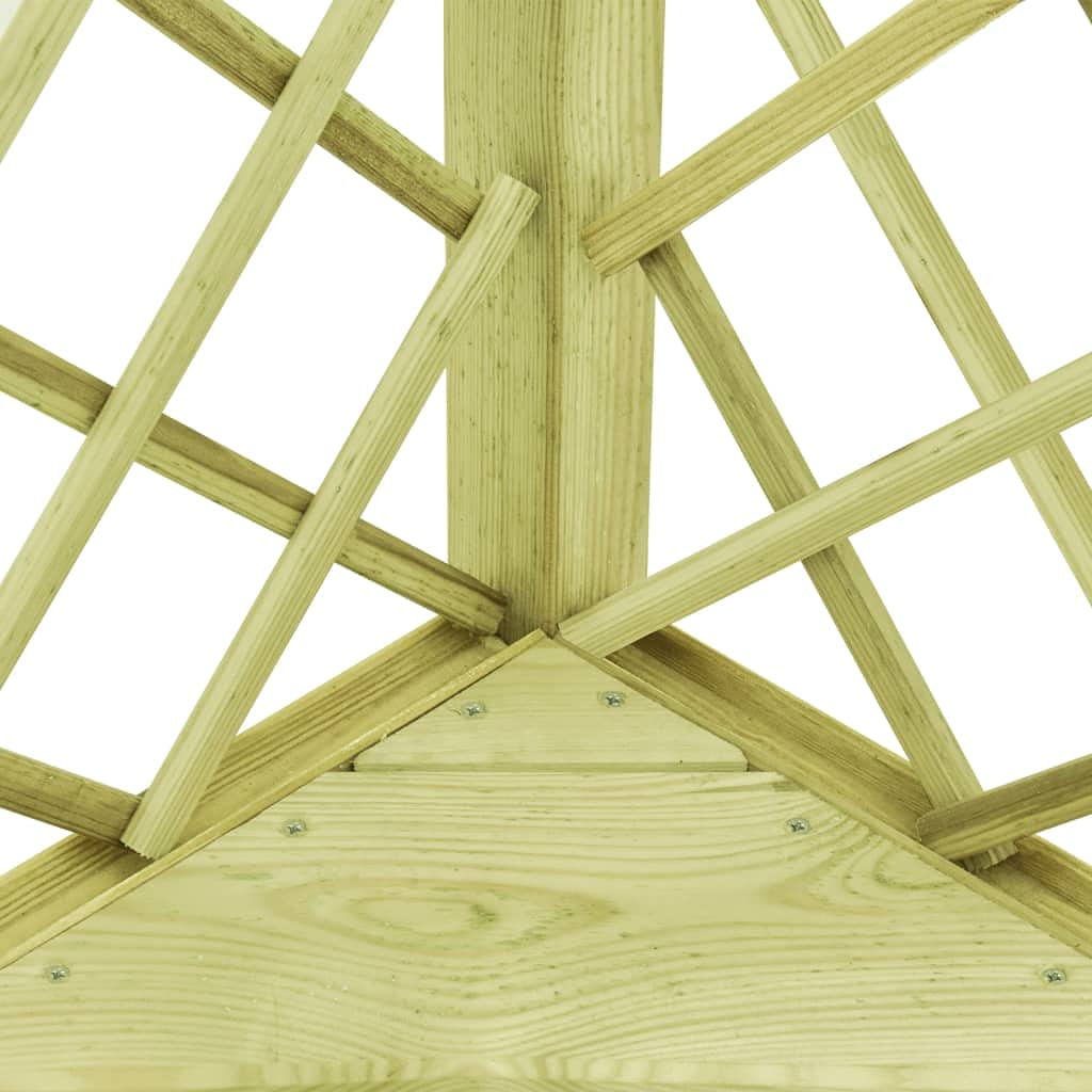 vidaXL Pergolato ad Angolo e Sedile Pergola con Sedia Traliccio Sostegno per Piante Supporto 130x130x197 cm in Legno di Pino Impregnato